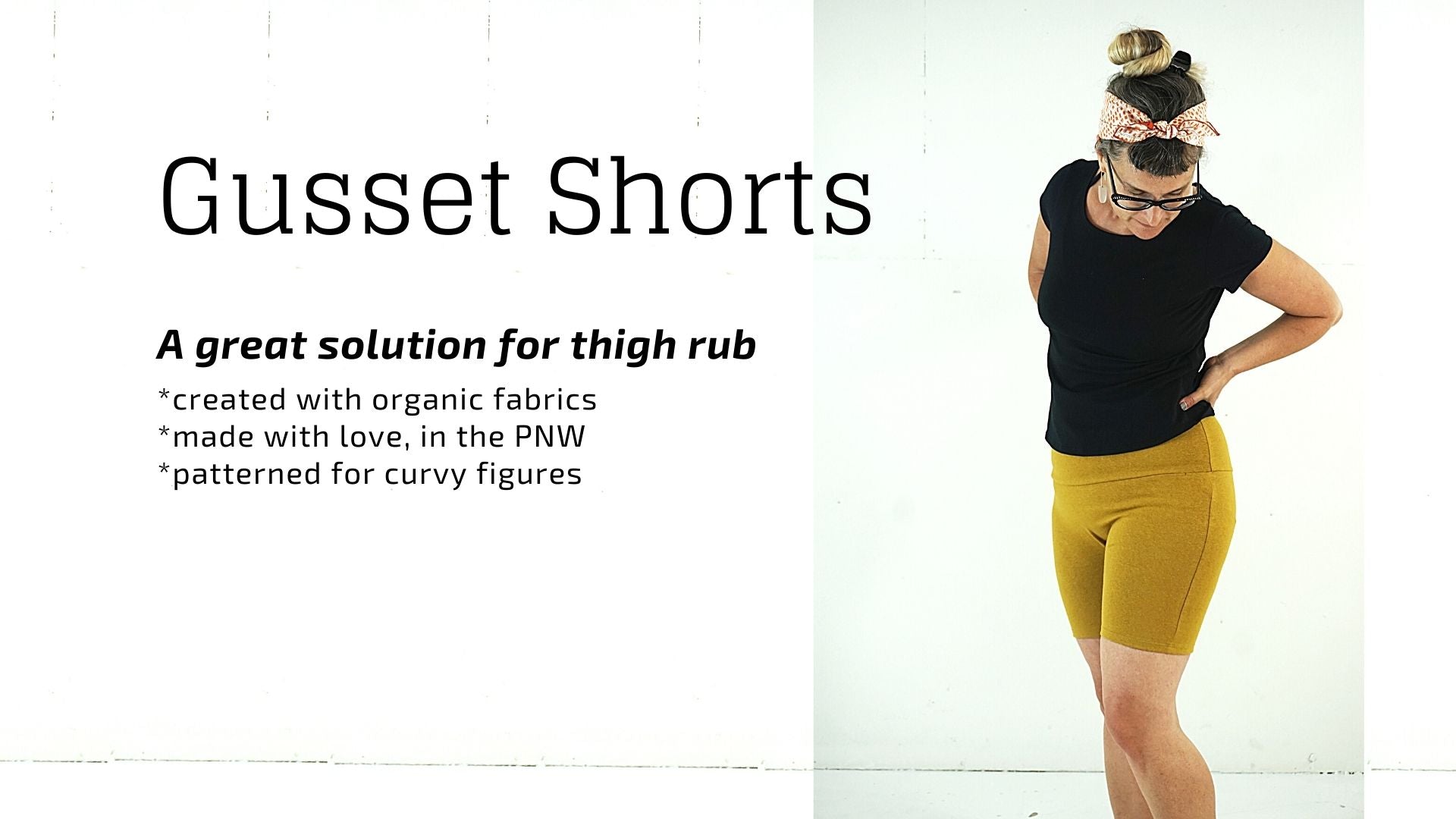 Hemp and organic cotton gusset shorts
